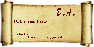 Daku Ametiszt névjegykártya